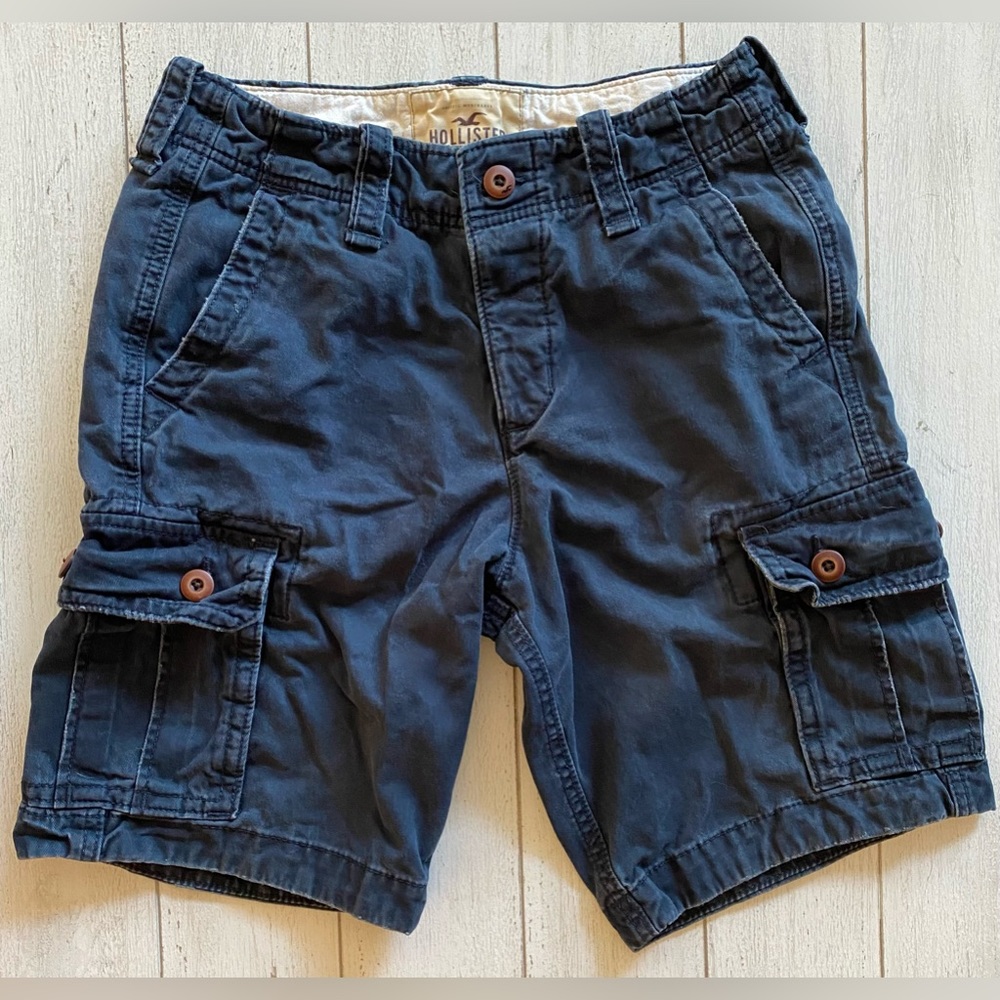 Hollister Navy Blue Cargo Shorts
